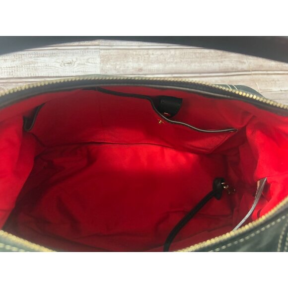 DOONEY & BOURKE Suede leather satchel purse bag color green Brown vintage 90's - Picture 8 of 13